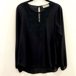 Black Lace Cutout Top